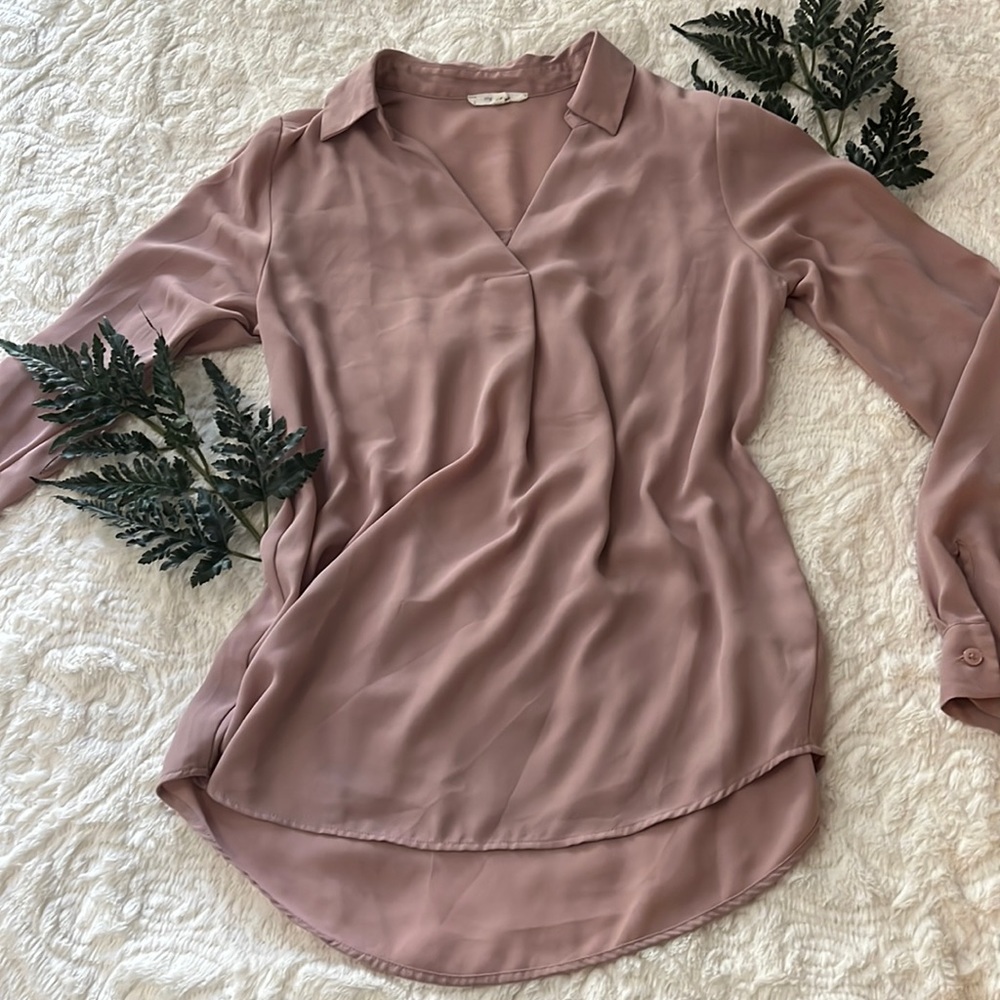 Maurices Pink Long Sleeve Blouse, size S